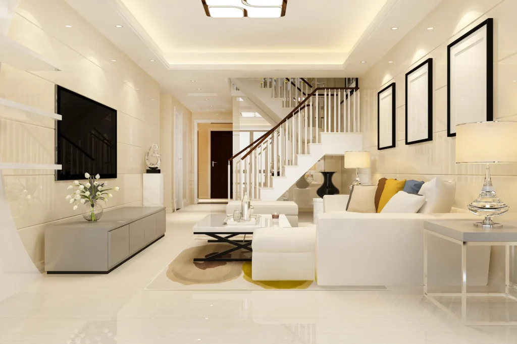 Bright modern living room in a South Bay home