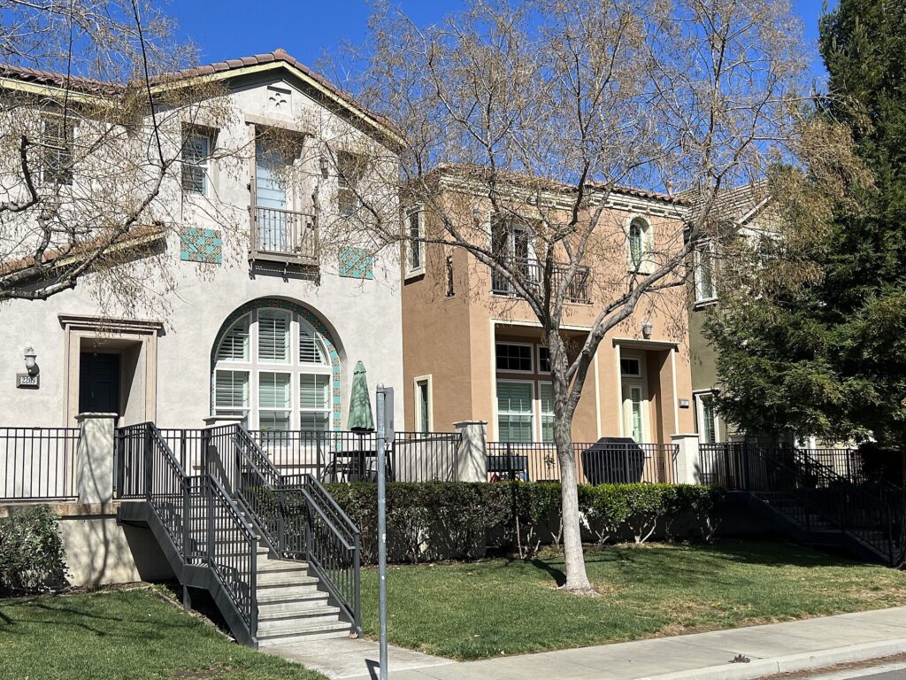 Townhomes in the Cambrian neighborhood of San Jose, part of the South Bay condo and townhome market