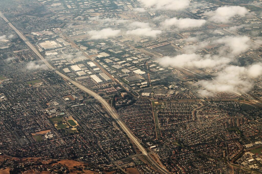 Aerial view of Milpitas, California